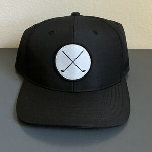 Black Golf Cap with Crossed Clubs Logo